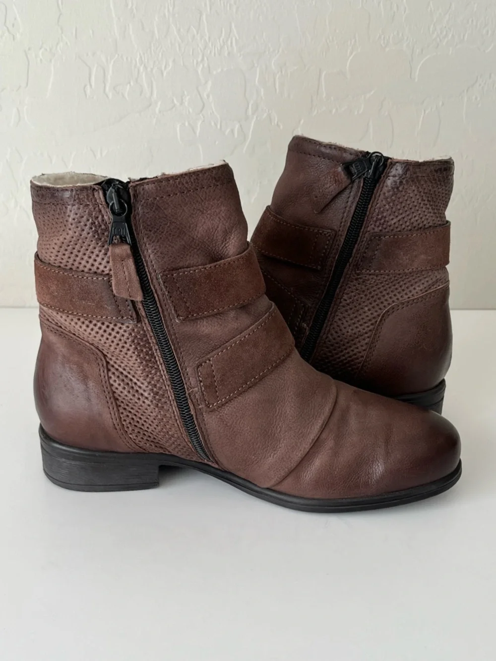 Miz Mooz Sabel Leather wool lined Ankle Boots Espresso 37 US7